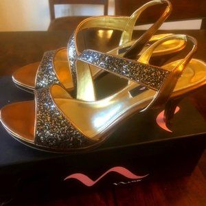 Nina Gold Strappy Sandals